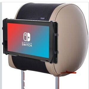 Black Car Headrest Mount Silicon Holder for Tablets and Switch